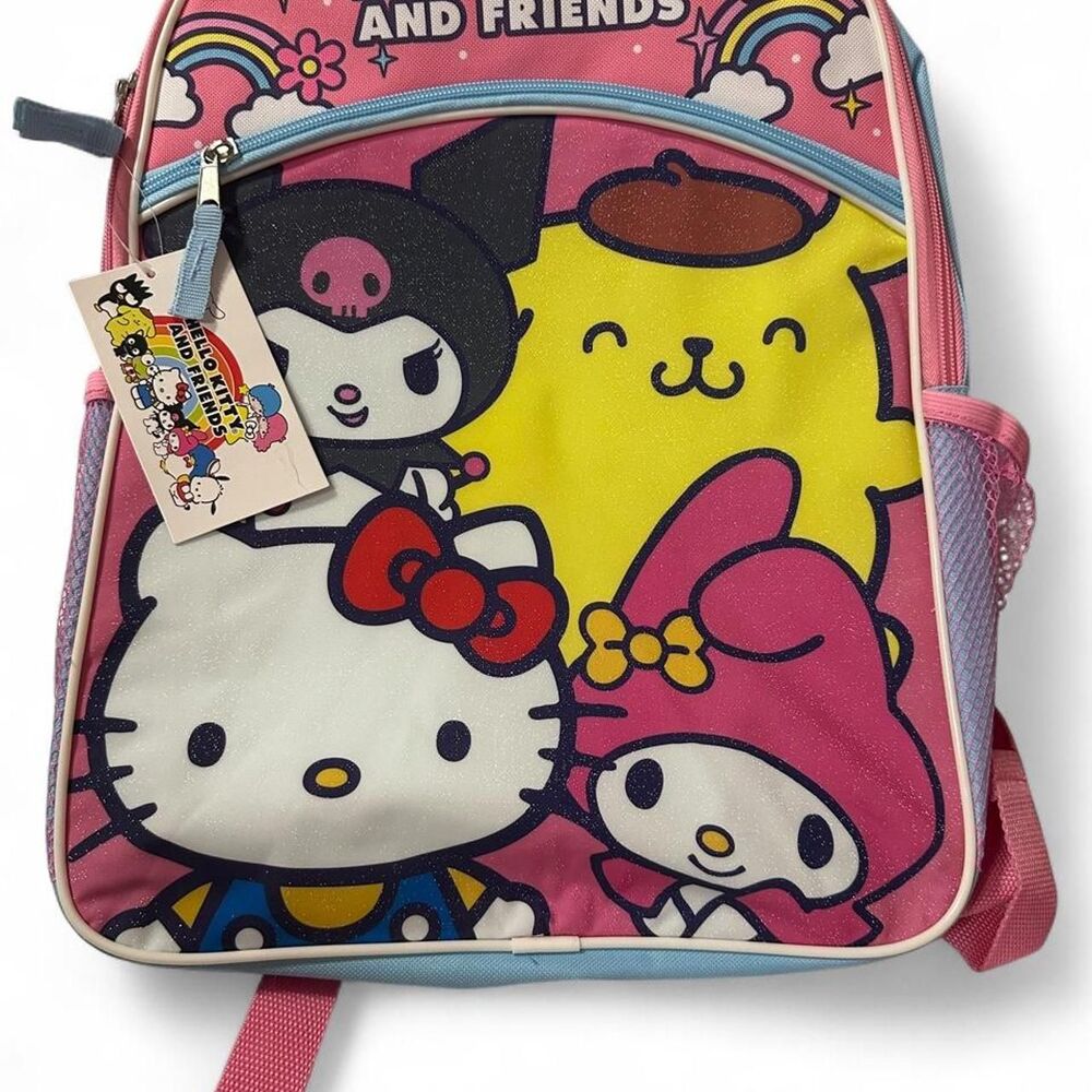 NWT Hello Kitty & Friends Backpack + Labubu Plush Keychain Set